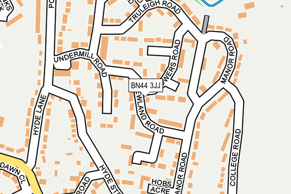 BN44 3JJ map - OS OpenMap – Local (Ordnance Survey)