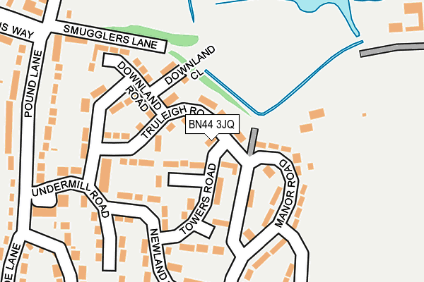 BN44 3JQ map - OS OpenMap – Local (Ordnance Survey)