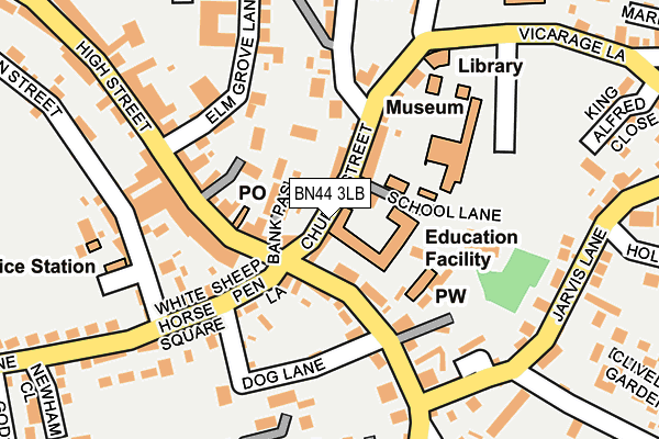 BN44 3LB map - OS OpenMap – Local (Ordnance Survey)
