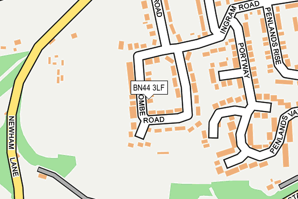 BN44 3LF map - OS OpenMap – Local (Ordnance Survey)