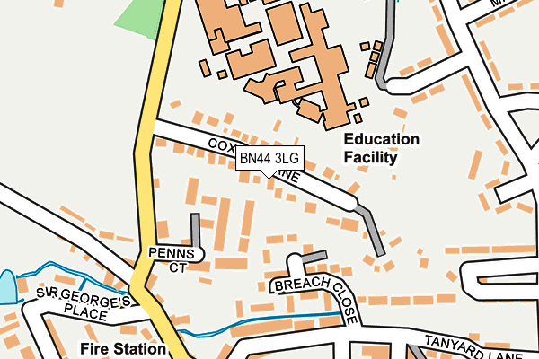 BN44 3LG map - OS OpenMap – Local (Ordnance Survey)
