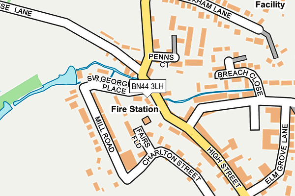 BN44 3LH map - OS OpenMap – Local (Ordnance Survey)