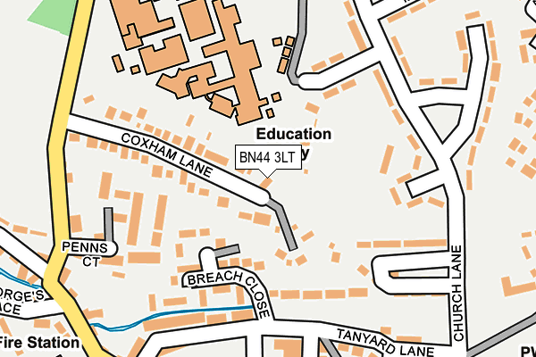BN44 3LT map - OS OpenMap – Local (Ordnance Survey)