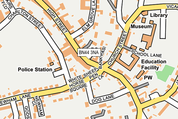 BN44 3NA map - OS OpenMap – Local (Ordnance Survey)