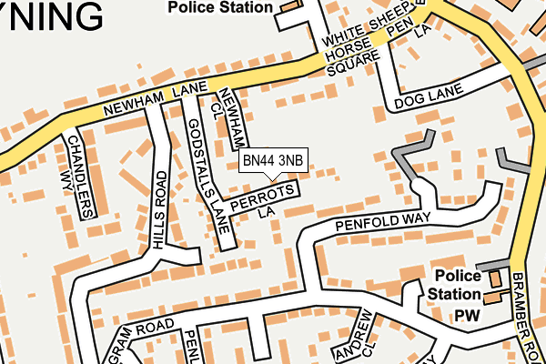 BN44 3NB map - OS OpenMap – Local (Ordnance Survey)