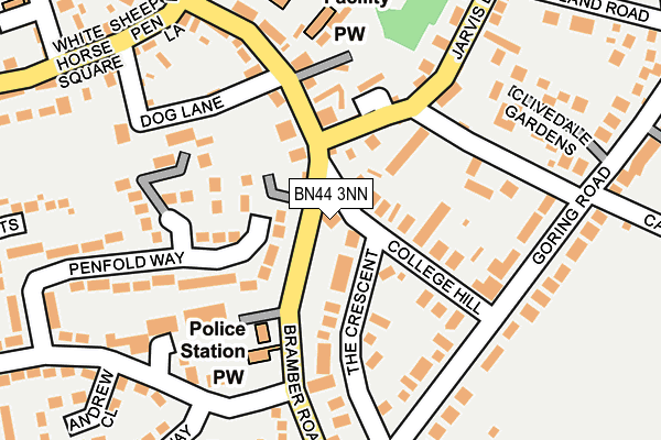 BN44 3NN map - OS OpenMap – Local (Ordnance Survey)