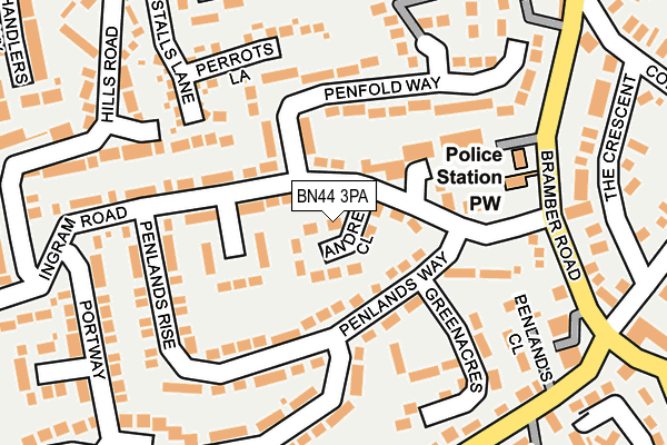 BN44 3PA map - OS OpenMap – Local (Ordnance Survey)