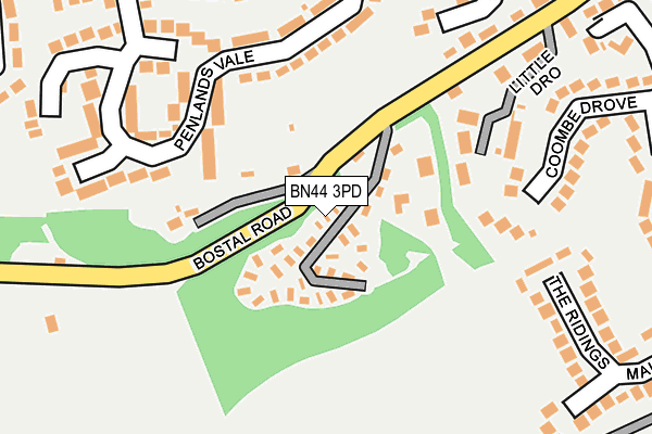 BN44 3PD map - OS OpenMap – Local (Ordnance Survey)