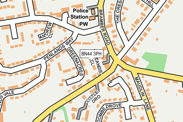BN44 3PH map - OS OpenMap – Local (Ordnance Survey)