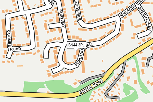 BN44 3PL map - OS OpenMap – Local (Ordnance Survey)