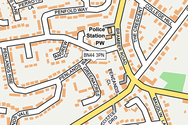 BN44 3PN map - OS OpenMap – Local (Ordnance Survey)