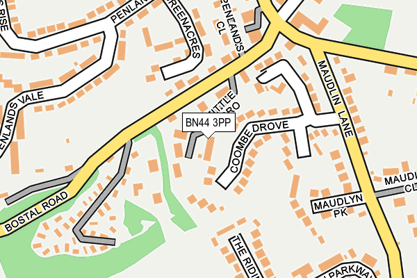 BN44 3PP map - OS OpenMap – Local (Ordnance Survey)