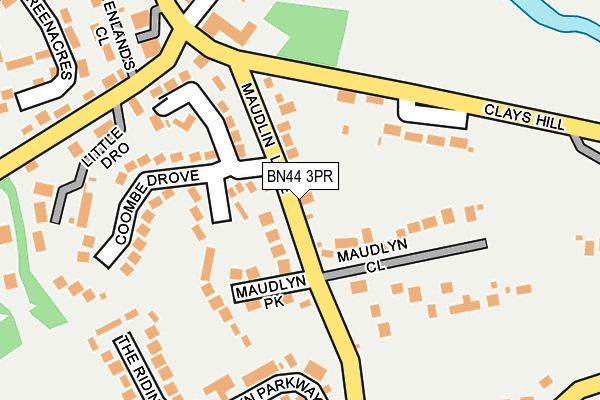 BN44 3PR map - OS OpenMap – Local (Ordnance Survey)