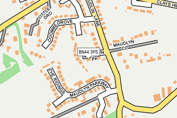BN44 3PS map - OS OpenMap – Local (Ordnance Survey)