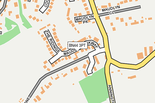 BN44 3PT map - OS OpenMap – Local (Ordnance Survey)