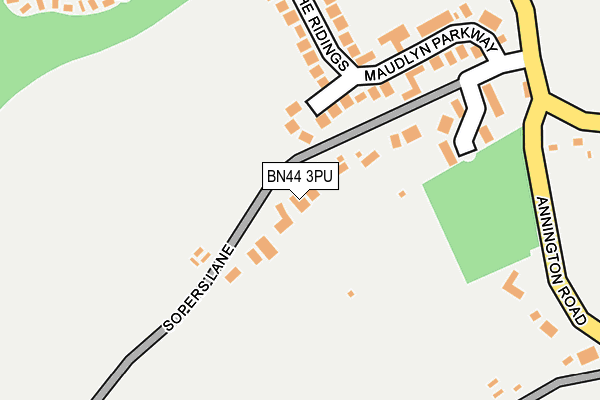 BN44 3PU map - OS OpenMap – Local (Ordnance Survey)