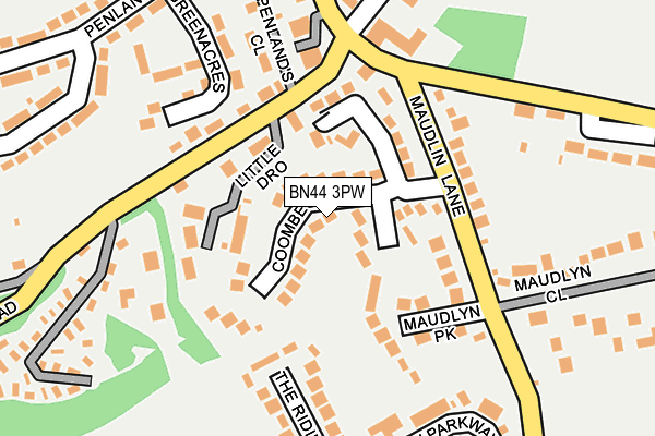 BN44 3PW map - OS OpenMap – Local (Ordnance Survey)