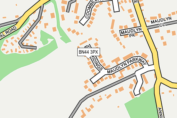 BN44 3PX map - OS OpenMap – Local (Ordnance Survey)