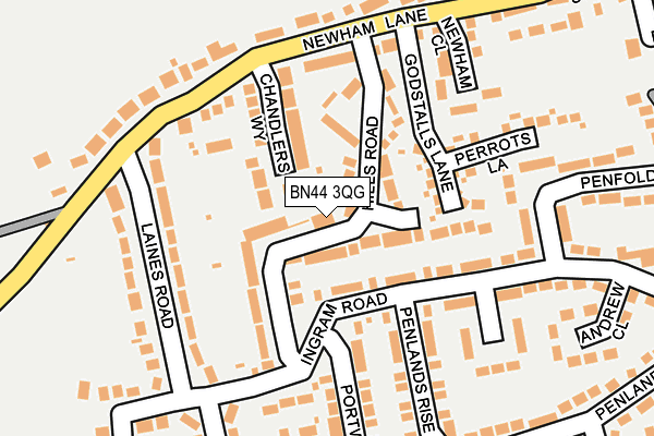 BN44 3QG map - OS OpenMap – Local (Ordnance Survey)