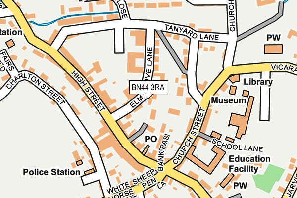 BN44 3RA map - OS OpenMap – Local (Ordnance Survey)