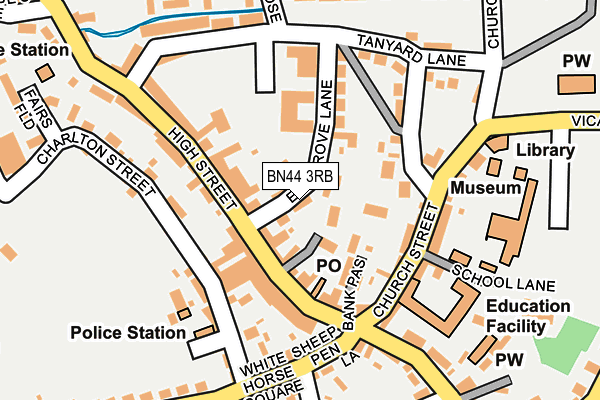 BN44 3RB map - OS OpenMap – Local (Ordnance Survey)