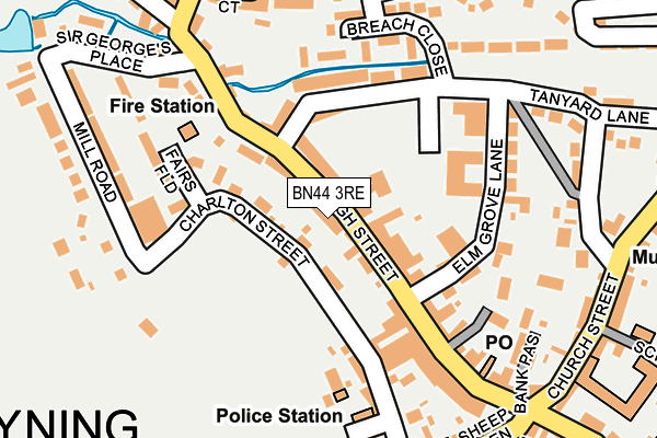 BN44 3RE map - OS OpenMap – Local (Ordnance Survey)