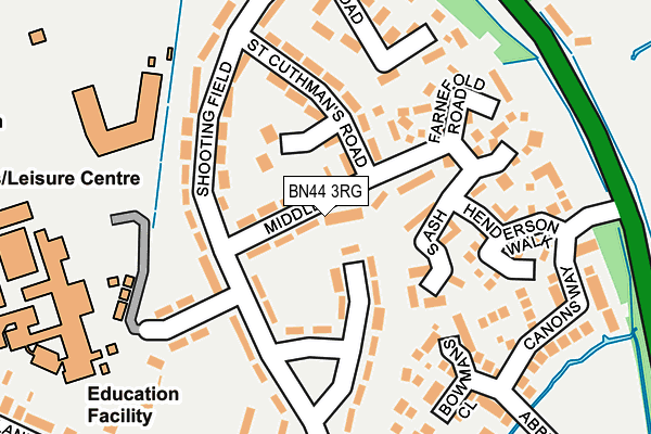 BN44 3RG map - OS OpenMap – Local (Ordnance Survey)