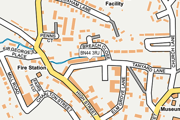 BN44 3RJ map - OS OpenMap – Local (Ordnance Survey)