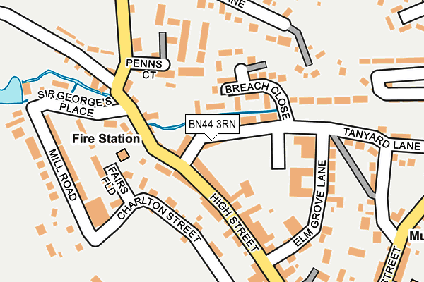 BN44 3RN map - OS OpenMap – Local (Ordnance Survey)
