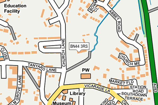BN44 3RS map - OS OpenMap – Local (Ordnance Survey)