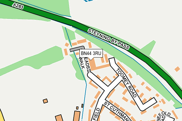 BN44 3RU map - OS OpenMap – Local (Ordnance Survey)