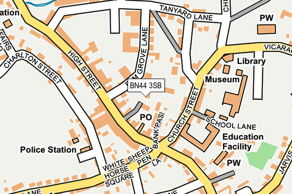 BN44 3SB map - OS OpenMap – Local (Ordnance Survey)