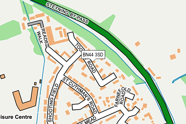 BN44 3SD map - OS OpenMap – Local (Ordnance Survey)