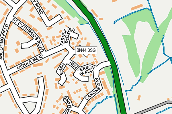 BN44 3SG map - OS OpenMap – Local (Ordnance Survey)