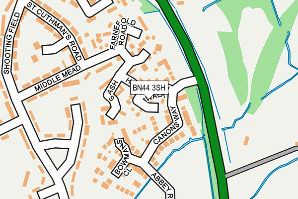 BN44 3SH map - OS OpenMap – Local (Ordnance Survey)