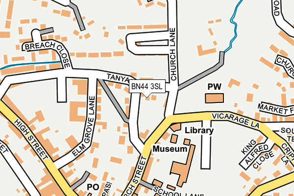 BN44 3SL map - OS OpenMap – Local (Ordnance Survey)