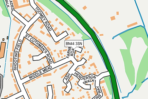 BN44 3SN map - OS OpenMap – Local (Ordnance Survey)