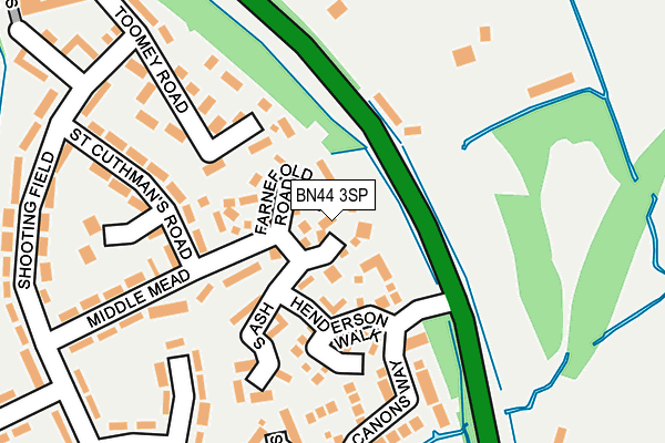 BN44 3SP map - OS OpenMap – Local (Ordnance Survey)