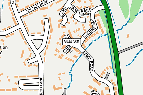 BN44 3SR map - OS OpenMap – Local (Ordnance Survey)