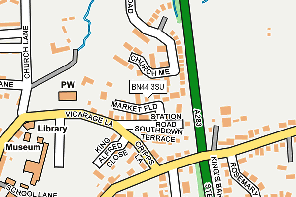 BN44 3SU map - OS OpenMap – Local (Ordnance Survey)