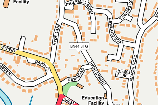 BN44 3TG map - OS OpenMap – Local (Ordnance Survey)