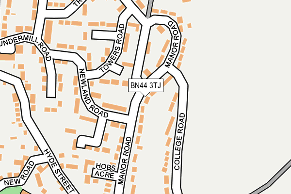 BN44 3TJ map - OS OpenMap – Local (Ordnance Survey)