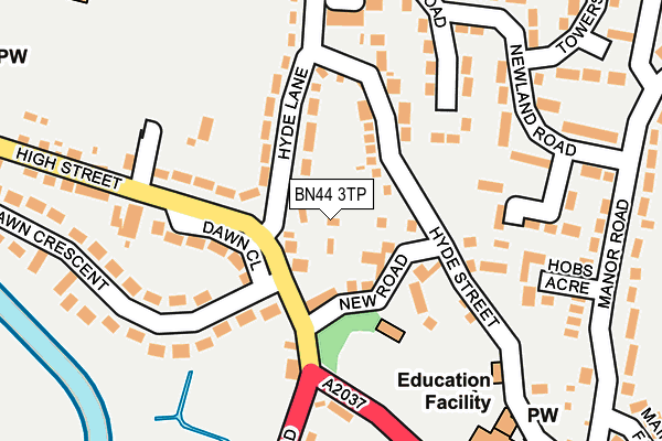 BN44 3TP map - OS OpenMap – Local (Ordnance Survey)