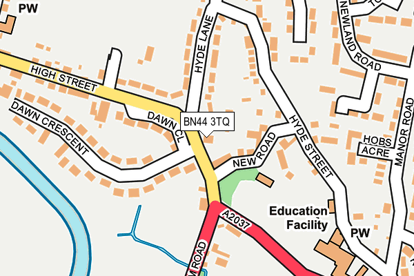 BN44 3TQ map - OS OpenMap – Local (Ordnance Survey)