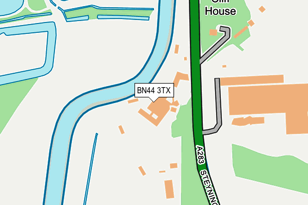 BN44 3TX map - OS OpenMap – Local (Ordnance Survey)