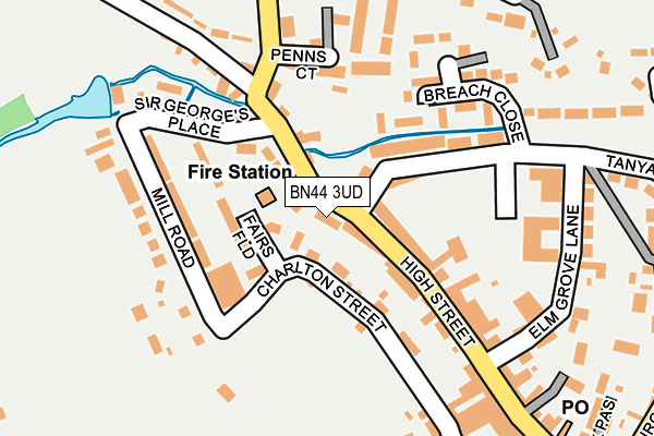 BN44 3UD map - OS OpenMap – Local (Ordnance Survey)