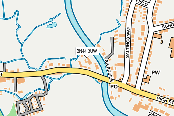 BN44 3UW map - OS OpenMap – Local (Ordnance Survey)