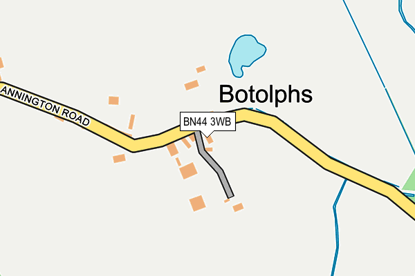 BN44 3WB map - OS OpenMap – Local (Ordnance Survey)