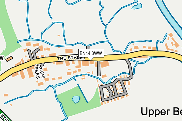 BN44 3WW map - OS OpenMap – Local (Ordnance Survey)