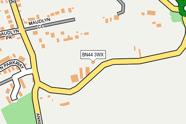 BN44 3WX map - OS OpenMap – Local (Ordnance Survey)